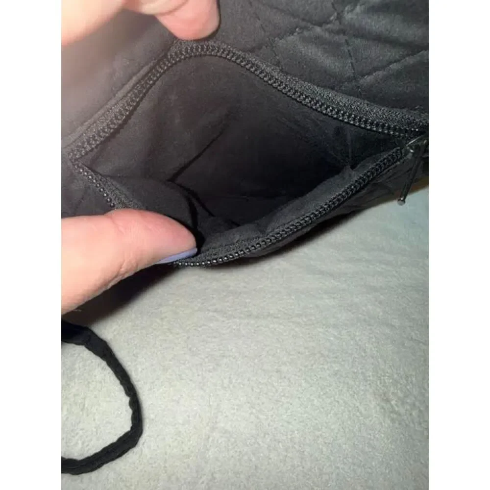 Cross Body Purse - Black quilted fabric, super light and comfortable - Picture 3 of 5
